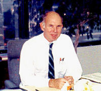 photo, Dr. John D.G. Rather at Kaman Aerospace, circa 1986